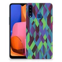 Samsung Galaxy A20s | TPU Hoesje | Abstract Green Blue