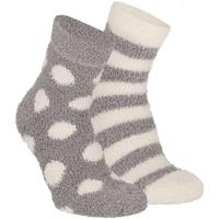 Apollo bedsokken / huissokken - kinderen - 2-pack - grijs/wit - one size - Slaapsokken - Slofsokken