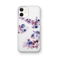 Waterverf bloemen: iPhone 12 mini Transparant Hoesje