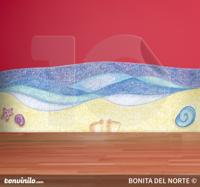 Sticker strand zand zee