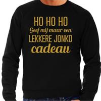 Foute kersttrui/sweater voor heren - Hohoho jonko cadeau - zwart - glitter goud Foute kersttrui/sweater voor heren - Hohoho jonko cadeau - zwart - glitter goud