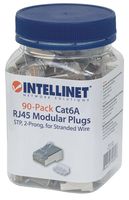 Intellinet Intellinet verpakking van 90 stuks Cat6A modulaire RJ45-stekker STP 2-voudige klem voor gevlochten draad, 90 stekkers in beker 790697 Krimpcontact - thumbnail