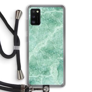 Groen marmer: Samsung Galaxy A41 Transparant Hoesje met koord