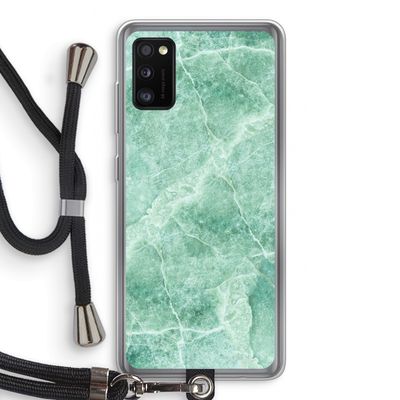 Groen marmer: Samsung Galaxy A41 Transparant Hoesje met koord
