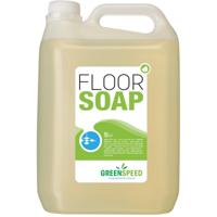 Greenspeed vloerzeep met lijnzaadolie, voor poreuze vloeren, citrusgeur, flacon van 5 liter