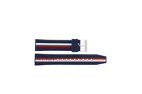 Horlogeband Tommy Hilfiger TH.306.1.47.2888 / TH679302558 / 2558 Leder/Kunststof Blauw 20mm
