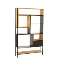 J-Line kast Tina - hout|ijzer - zwart|naturel - large