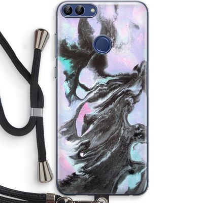 Pastel zwart: Huawei P Smart (2018) Transparant Hoesje met koord