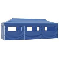Vouwtent pop-up met 8 zijwanden 870x291x315 cm blauw