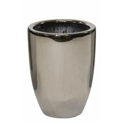 Mega Collections Bloempot Emperor High - rond - zilver - D26 x H35 cm - glans
