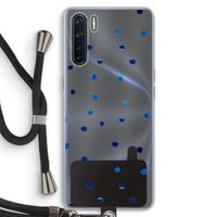 Blauwe stippen: Oppo A91 Transparant Hoesje met koord