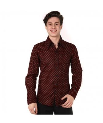 Blouse Polkadot Black / Red-S | 20% korting
