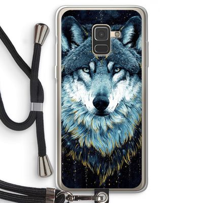 Darkness Wolf: Samsung Galaxy A8 (2018) Transparant Hoesje met koord