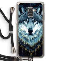 Darkness Wolf: Samsung Galaxy A8 (2018) Transparant Hoesje met koord