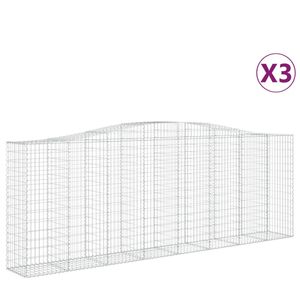 The Living Store Gabion Schanskorf - 400 x 50 x 140/160 cm - Gegalvaniseerd IJzer - Stenen niet inbegrepen