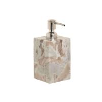 Zeepdispenser Home ESPRIT Wit Bruin Marmer Modern 7,5 x 7,5 x 18 cm