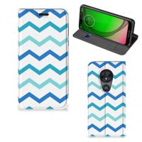 Motorola Moto G7 Play | Hoesje met Magneet | Zigzag Blauw