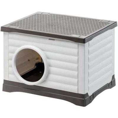Nis - FERPLAST - PETVILLA 60 - 54 x 43 x 38,5 cm - Wit / Grijs