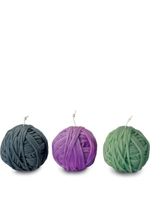 Missoni Home lot de trois bougies Gomitolo - Bleu
