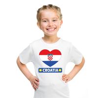 Kroatie hart vlag t-shirt wit jongens en meisjes - thumbnail