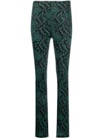 Atlein pantalon évasé à imprimé peau de serpent - Vert