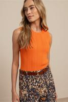 Jenae rib top - bright orange - 13526