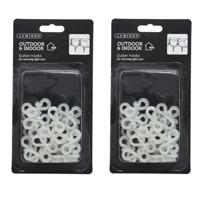 Lumineo dakgoot haakjes - 48x - 1,8 cm - kunststof - bevestiging kerstverlichting - lichtsnoeren