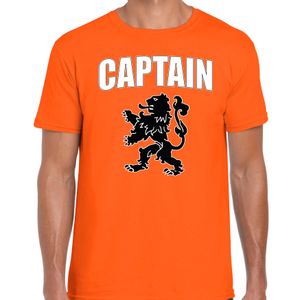 Captain met leeuw oranje t-shirt Holland / Nederland supporter EK/ WK voor heren S  -