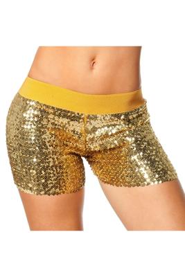 Hotpants pailletten goud
