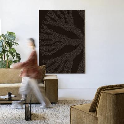 Urban Cotton Wandkleed 'Circle Dark' 110 x 145cm in Frame - black