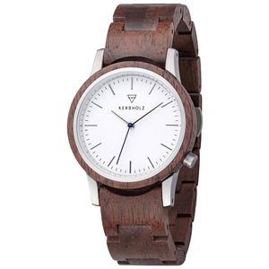 Kerbholz 4251240410005 Horloge Staal-Hout Wilma Walnut 36 mm