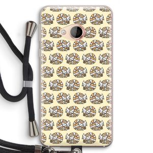 Slapende poes: HTC U Play Transparant Hoesje met koord
