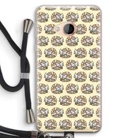 Slapende poes: HTC U Play Transparant Hoesje met koord