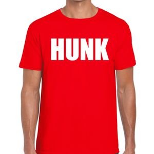 Hunk tekst t-shirt rood heren