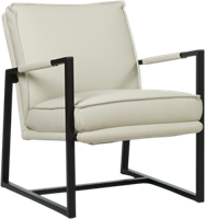 Crème leren industriële design fauteuil Secret - Toledo Leer Nebbia (crème leer)