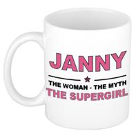 Janny cadeau mok - Woman Myth Supergirl - naam koffiemok - 300 ml - collega - moederdag