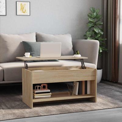 Salontafel 102x50x52,5 cm bewerkt hout sonoma eikenkleurig