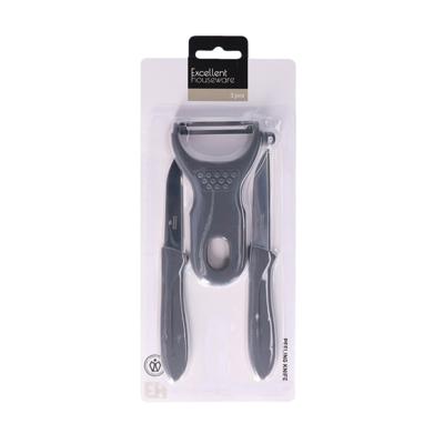 Schilmesjes Set ? 3-delig ? Grijs ? RVS ? Dunschillers ? Keukengerei Schilmesjes Set ? 3-delig ? Grijs ? RVS ? Dunschillers ? Keukengerei