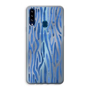 Blauwe nerven: Samsung Galaxy A20s Transparant Hoesje