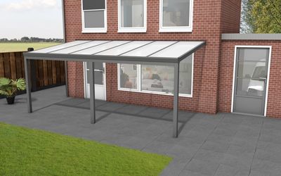 YARD Outdoor Velvetline Veranda 600x250 cm aluminium - Polycarbonaat dak- - Aluminium- YARD Outdoor