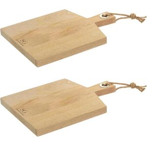 2x Stuks snijplank met handvat 38 x 26 cm van mango hout