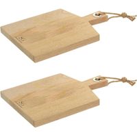 2x Stuks snijplank met handvat 38 x 26 cm van mango hout