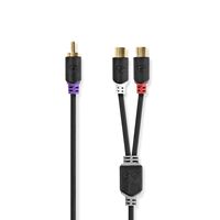 Nedis Subwoofer-Kabel | RCA Male | 2x RCA Female | 0.2 m | 4.0 mm | 1 stuks - CABW24010AT02 CABW24010AT02