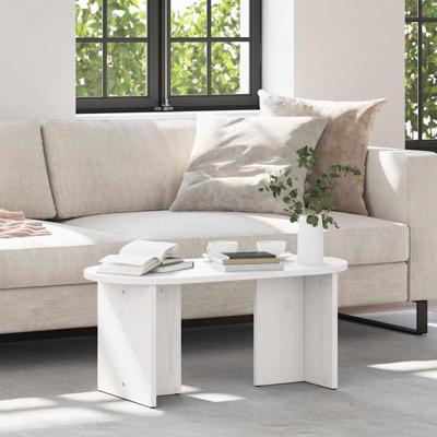 Salontafel Wit 80 x 39.5 x 35 cm Massief grenenhout