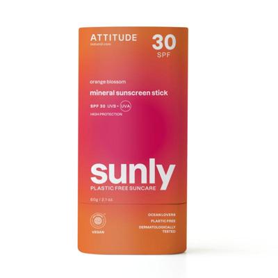 Attitude Sunly zonnebrandstick SPF30 oranjebloesem Attitude Sunly zonnebrandstick SPF30 oranjebloesem