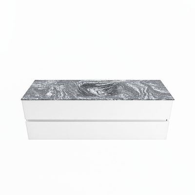 MONDIAZ VICA-DLUX 150cm badmeubel onderkast Talc 2 lades. Inbouw wastafel CLOUD midden 1 kraangat, kleur Lava.