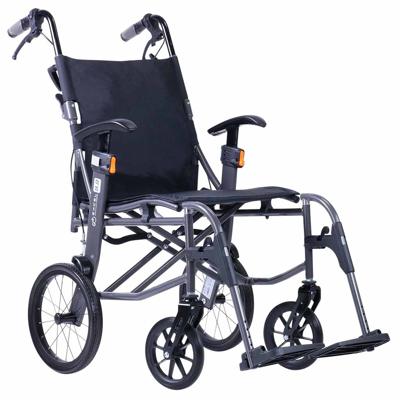Lichtgewicht transport rolstoel 9.9 | Excel | Kleur: Grijs | Handremmen | Verstelbare armsteunen | Lichtste rolstoel 9.9 kg | 1342MK116