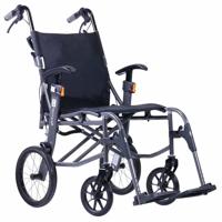 Lichtgewicht transport rolstoel 9.9 | Excel | Kleur: Grijs | Handremmen | Verstelbare armsteunen | Lichtste rolstoel 9.9 kg | 1342MK116