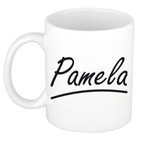 Pamela Naam koffiemok - beker - met sierlijke letters - wit - 300 ml - Cadeau - Dames