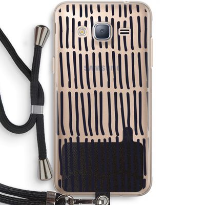 Moroccan stripes: Samsung Galaxy J3 (2016) Transparant Hoesje met koord